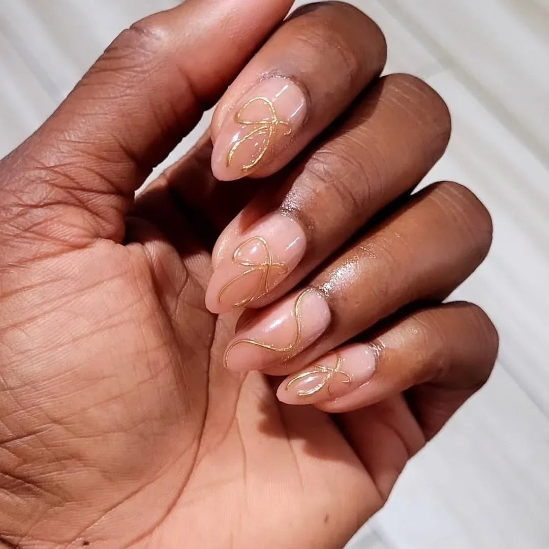 Daring Gold Almond Nails - Press on Nails