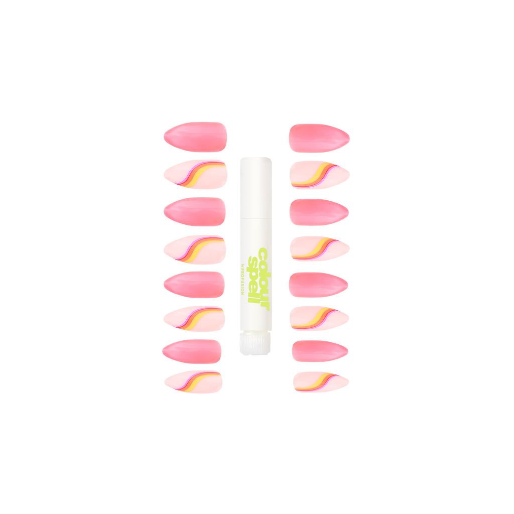 Press On Nails & Glue - Hot Pink